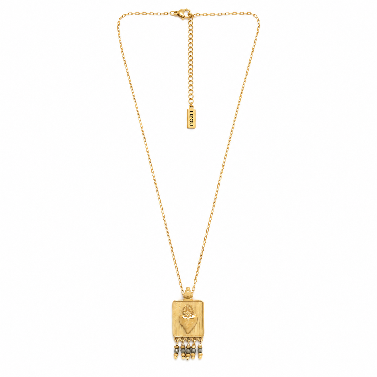 Sacred Heart Delicate Chain 18K Gold Plate and Pyrite Touch Short Necklace - N2-2805
