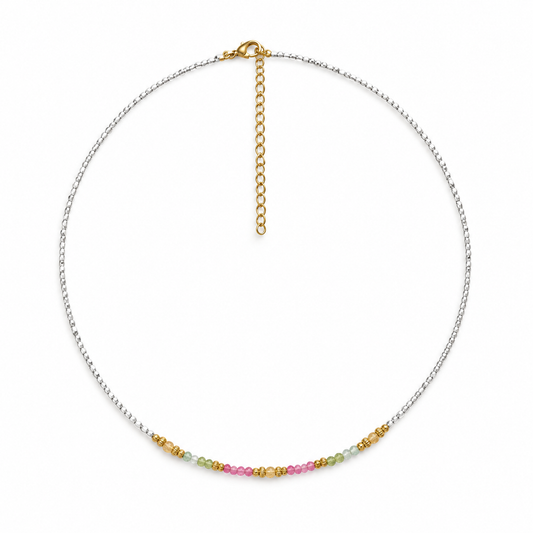Short Hematite Semi Precious Stone Necklace