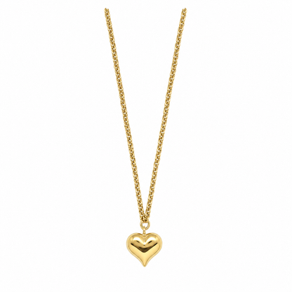 Long Gold Heart Chain Necklace
