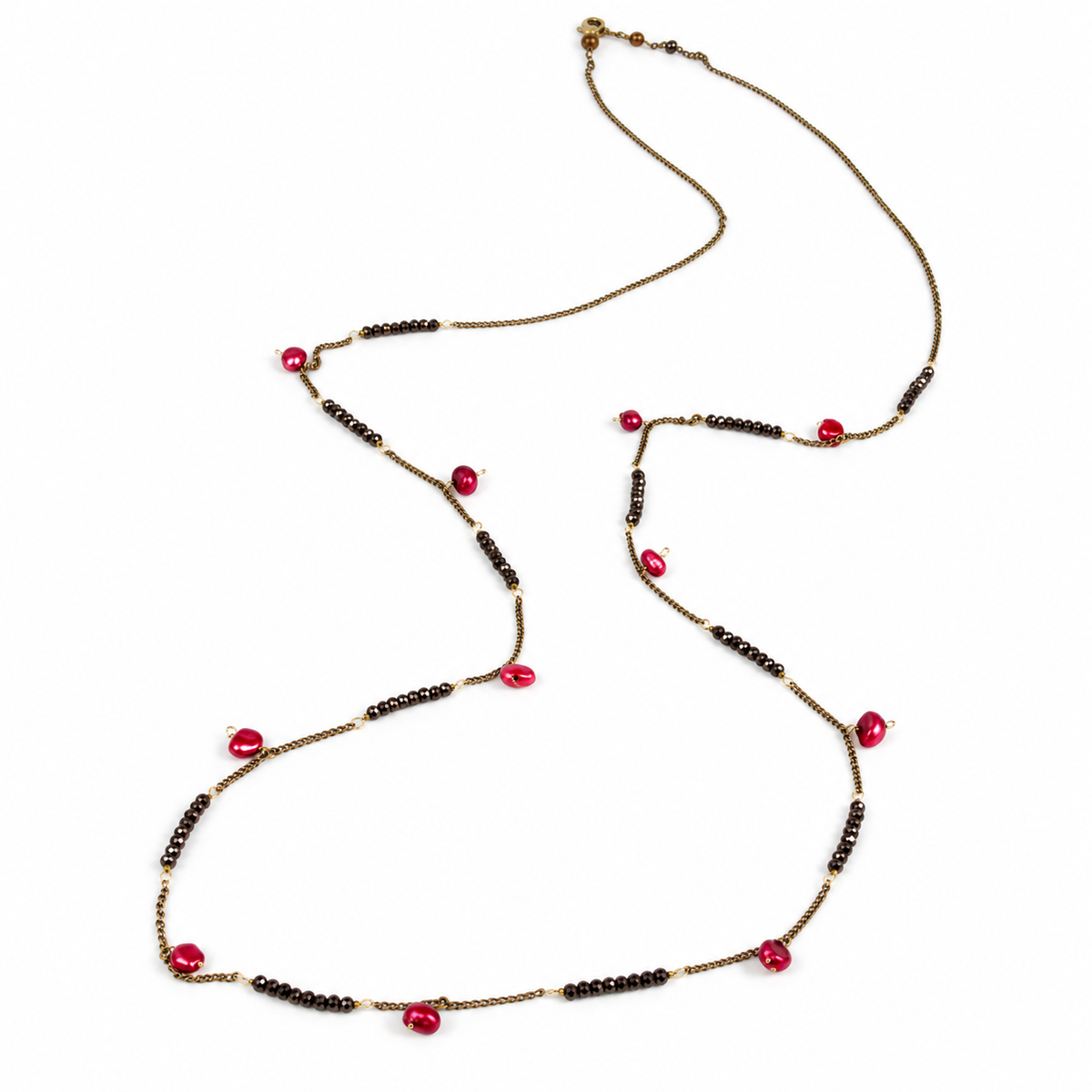 Delicate Crystal and Freshwater Pearl Necklace -The Classics Collection- N2-621