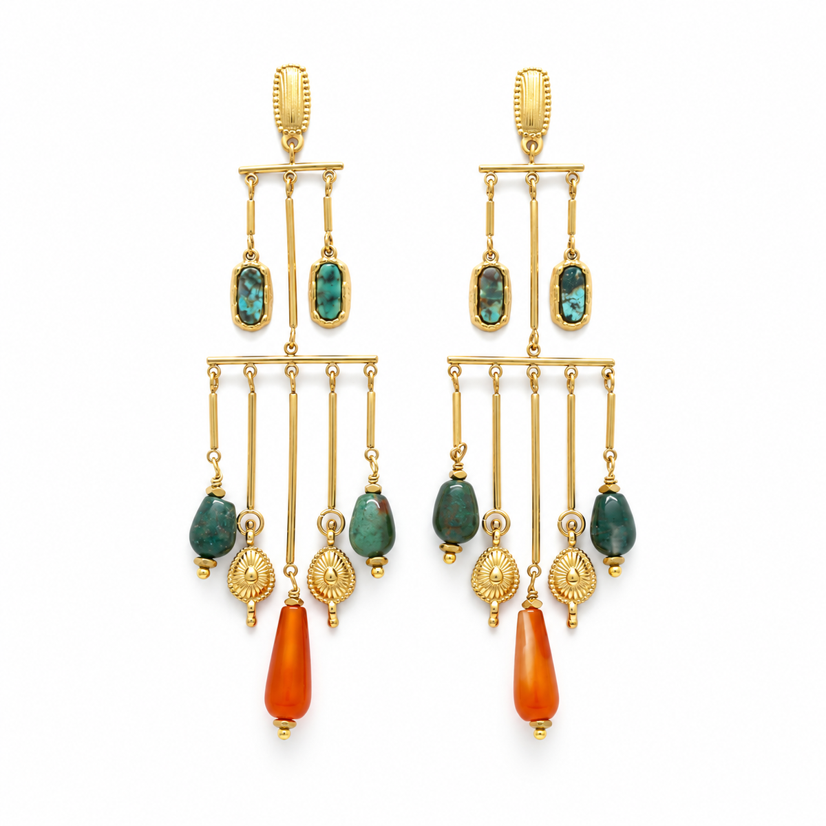 Oriental Style Mobile Dangle Earrings  - E4-486