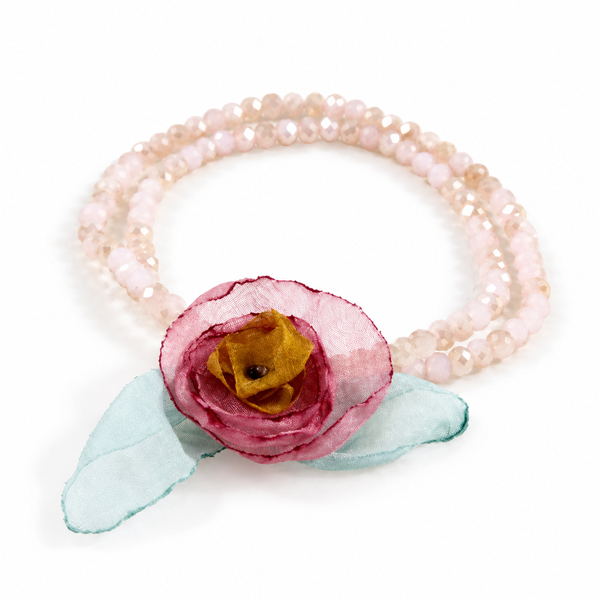 Pastel Double Crystal Flower Bracelet -The Classics Collection- B1-1015