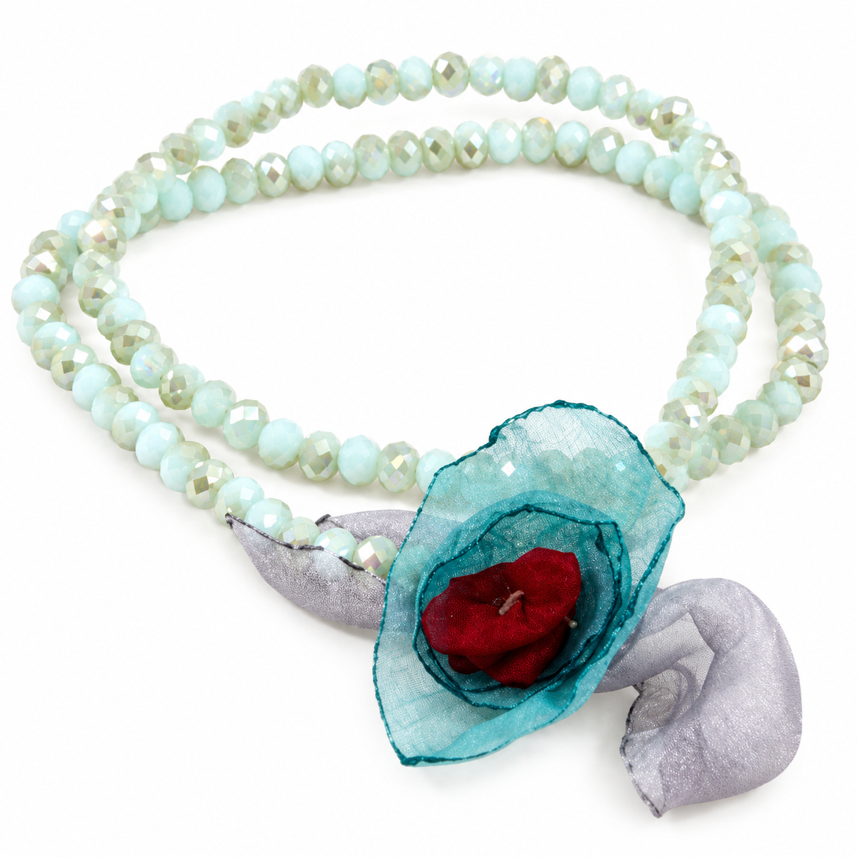 Mint Double Crystal Flower Bracelet -The Classics Collection- B1-1022