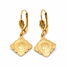 Load image into Gallery viewer, Simple Bronze French Religious Medal Earrings - FME02
