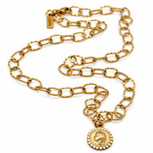 Load image into Gallery viewer, Gold Chain French Religious Medal Short Necklace - FMN10

