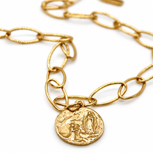 Load image into Gallery viewer, Gold Plated Stainless Steel French Religious Medal Short Necklace - FMN06
