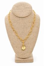 Load image into Gallery viewer, Gold Plated Stainless Steel French Religious Medal Short Necklace - FMN06
