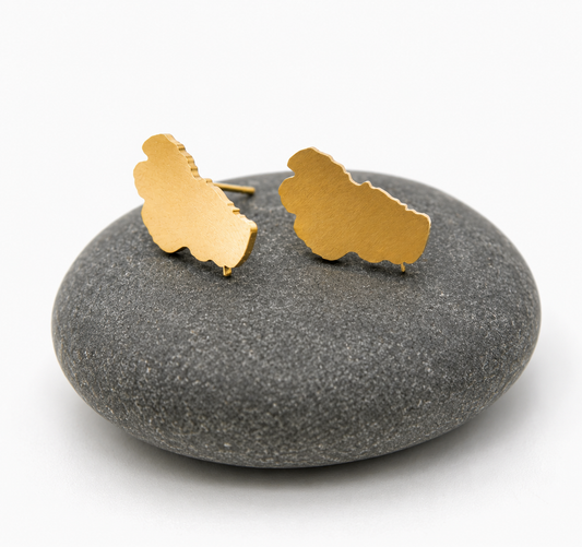 Delicate Large Gold Lake Tahoe Stud Earrings E9-200LG
