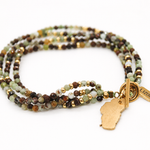 Load image into Gallery viewer, Tahoe Mini Chrysoprase Stone 4 Strand Bracelet - BT-003A
