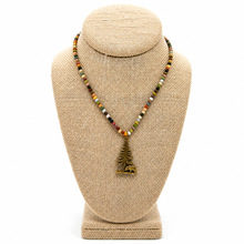 Load image into Gallery viewer, Antique Brass Bear and Tree Necklace
