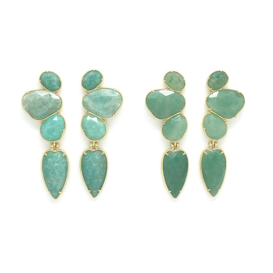 Petal Drop Stone Earrings  - E4-469