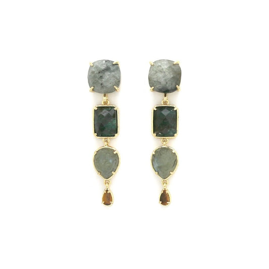 Labradorite Mix Dangle Earrings  - E4-474