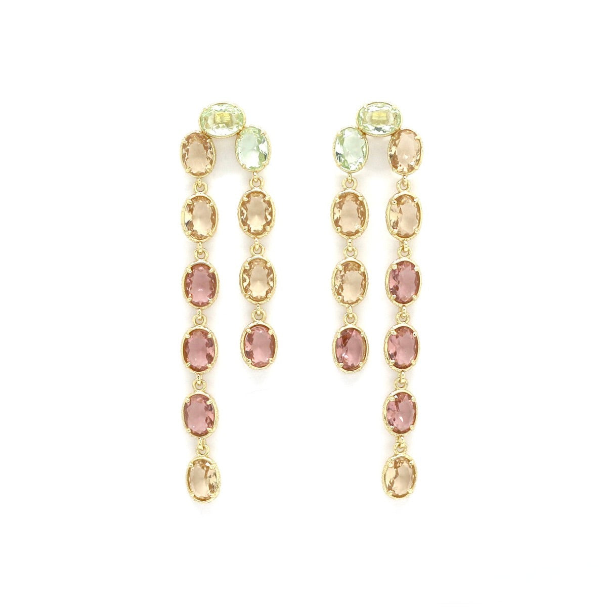 Zirconium Pastel Rainbow Dangle Earrings - E4-446A