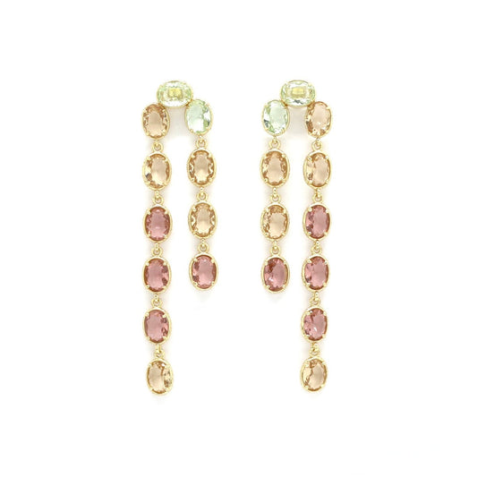 Zirconium Pastel Rainbow Dangle Earrings - E4-446A