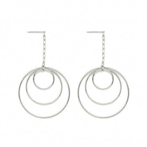 Triple hoop Silver Earrings E4-169 -French Flair Collection-