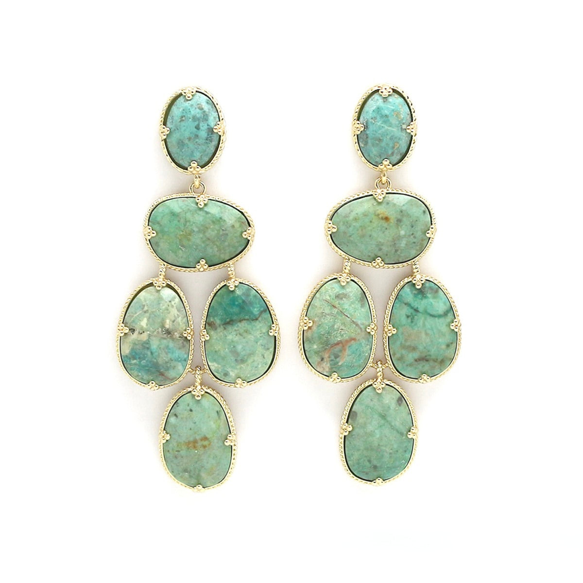 Phoenix Pine Turquoise Chandelier Earrings - E4-442