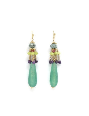 Stone Mix Droplet Earrings E4-175 -French Flair Collection-