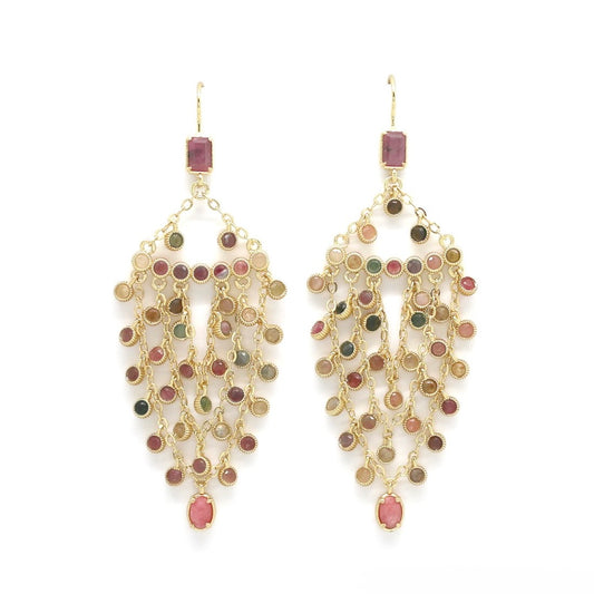 Tourmaline Ruby Chandelier Earrings - E4-437B