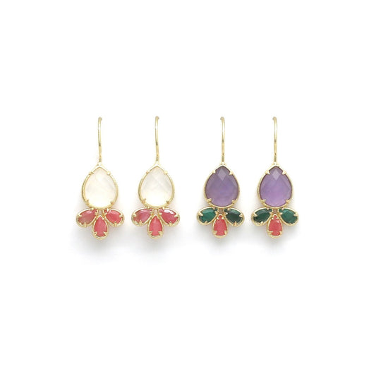 Three Stone Drops Earrings - E4-426