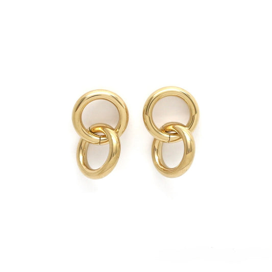 Double Gold Hoop Small Earrings - E4-376