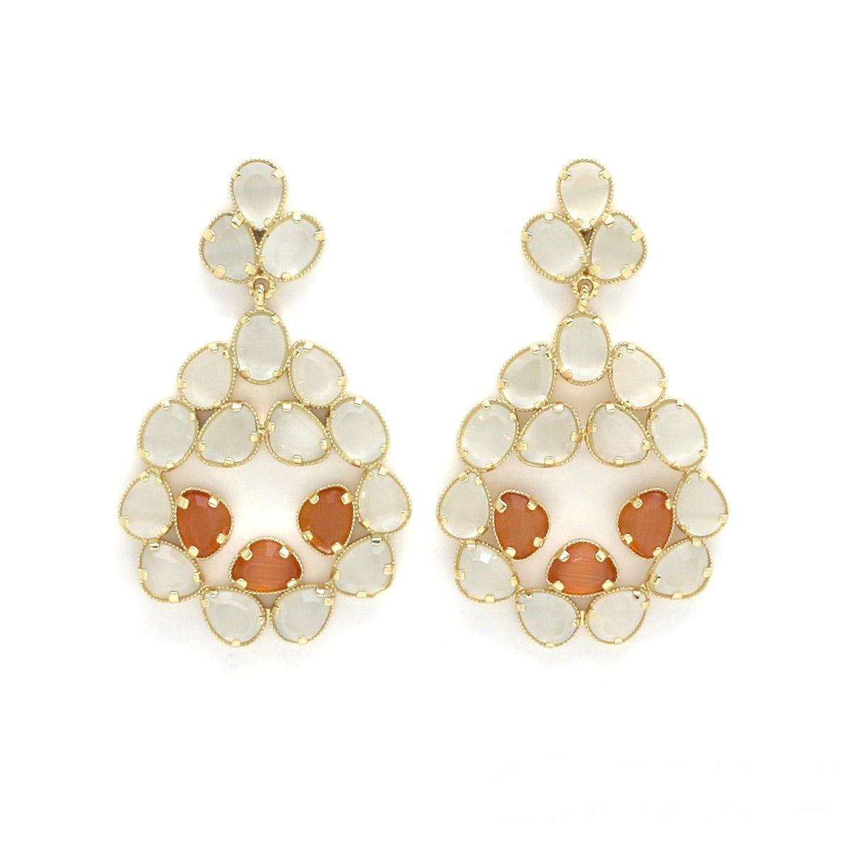 Cat's Eye Rosette Earrings  - E4-466