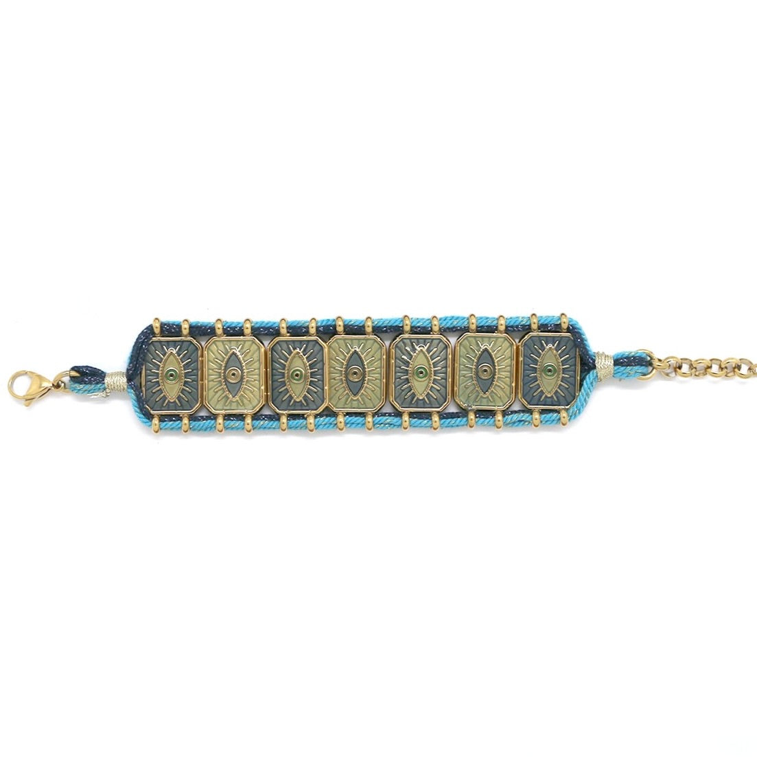 Evil Eye Cuff Style Bracelet Turquoise - B4-056C