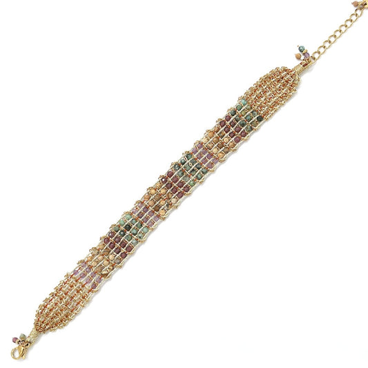 Four Stone Woven Style Bracelet - B4-058B