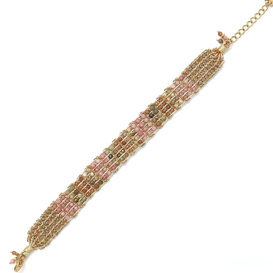 Four Stone Woven Style Bracelet - B4-058C