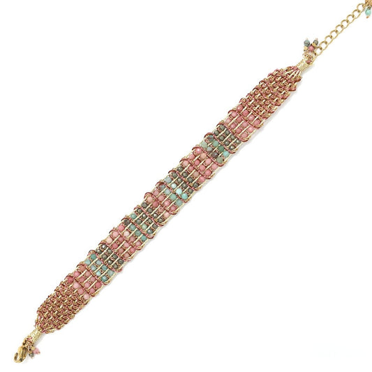 Four Stone Woven Style Bracelet - B4-058D