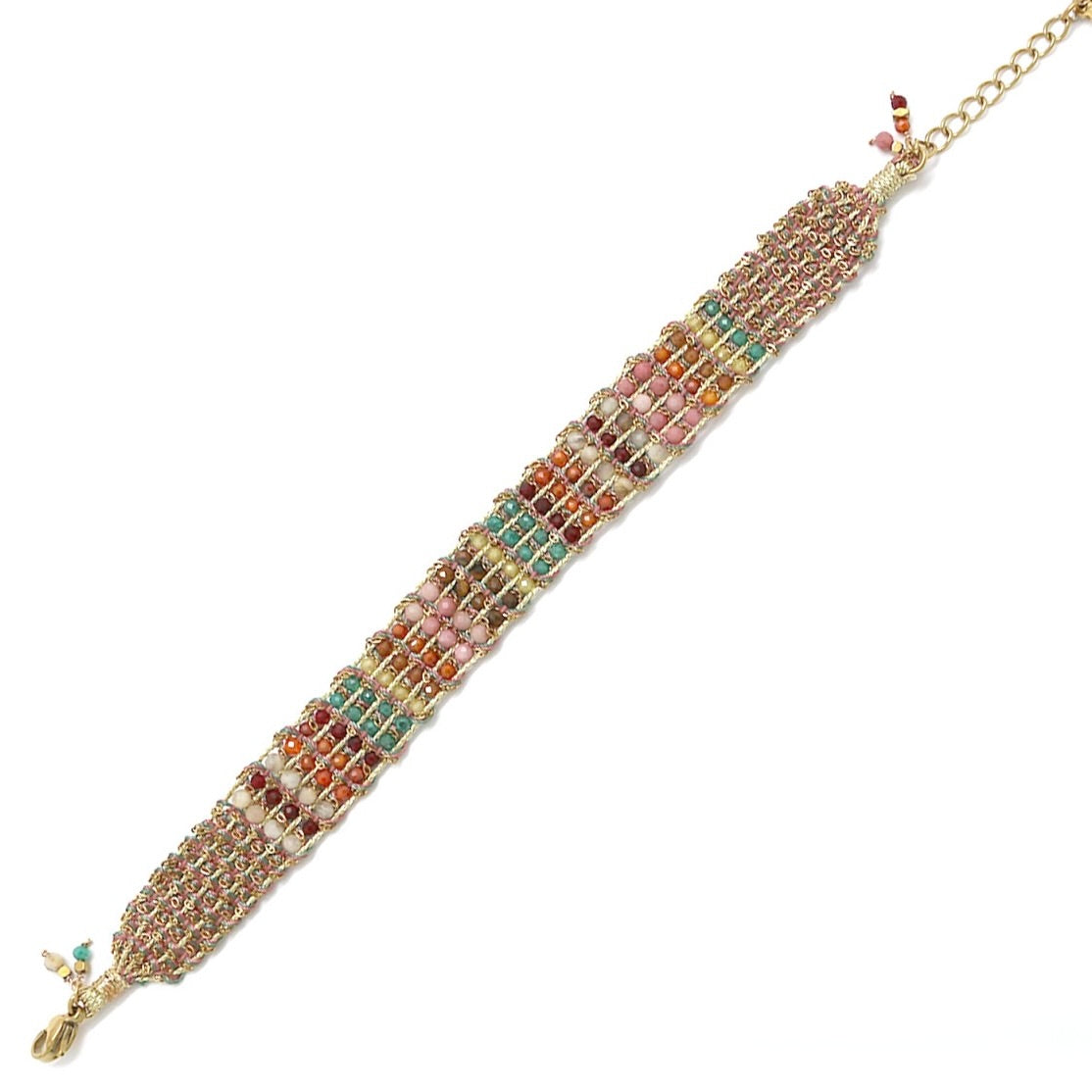 Four Stone Woven Style Bracelet - B4-058A