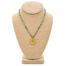 Load image into Gallery viewer, Faceted Mini Phoenix Stone Short Delicate French Religious Medal Necklace - FMN22
