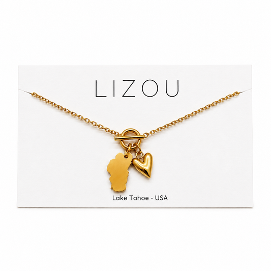 Lake Tahoe Gold Mini Charm Necklace NT-001