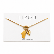 Load image into Gallery viewer, Lake Tahoe Gold Mini Charm Necklace N9-201
