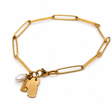 Load image into Gallery viewer, Luxury Gold Tahoe and Freshwater Pearl Chain Bracelet - BT-004
