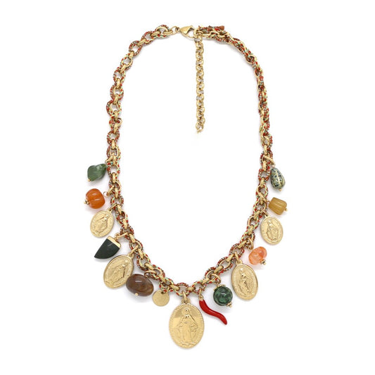 Saint Religious Short Charm Necklace - N2-2727
