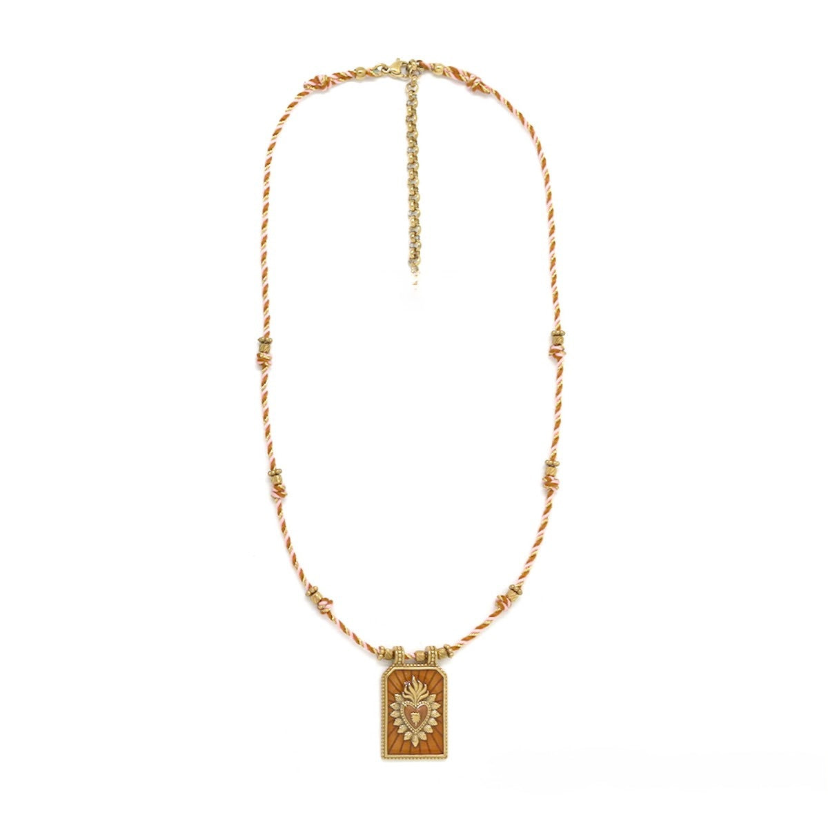 Flaming Heart Rust Earthy Necklace - N2-2711C
