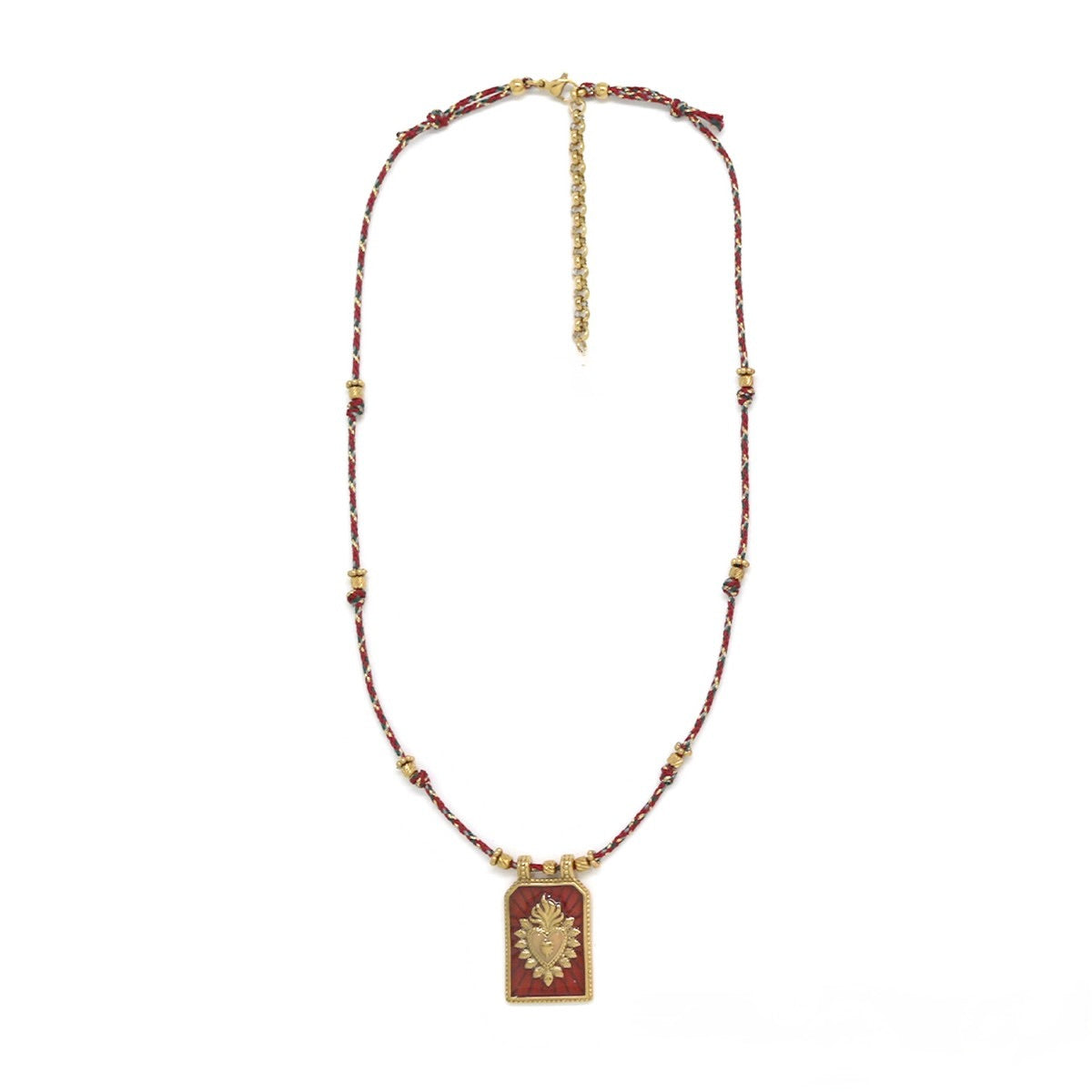 Flaming Heart Deep Red Necklace - N2-2711D