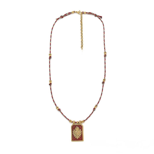 Flaming Heart Deep Red Necklace - N2-2711D