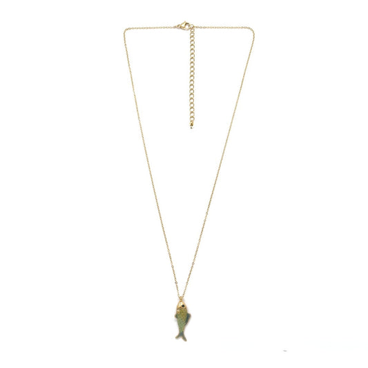 Mini Enamel Fish Charm Chain Necklace - N2-2750B