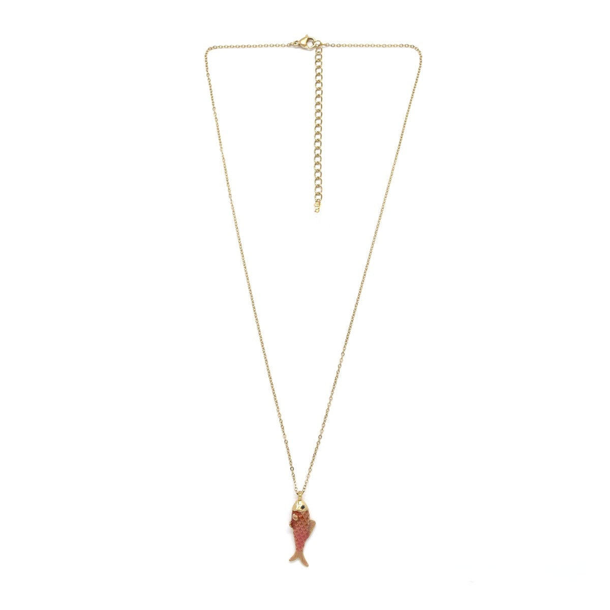 Mini Enamel Fish Charm Chain Necklace - N2-2750A