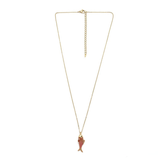 Mini Enamel Fish Charm Chain Necklace - N2-2750A