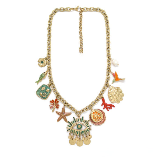 Evil Eye Fun Charm Chain Necklace - N2-2751