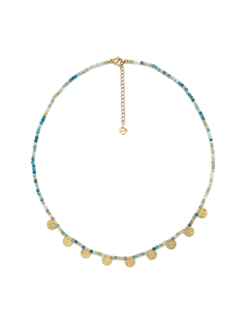 Faceted Agate Short Necklace with 24K Gold Plate N2-2352 -French Flair Collection-