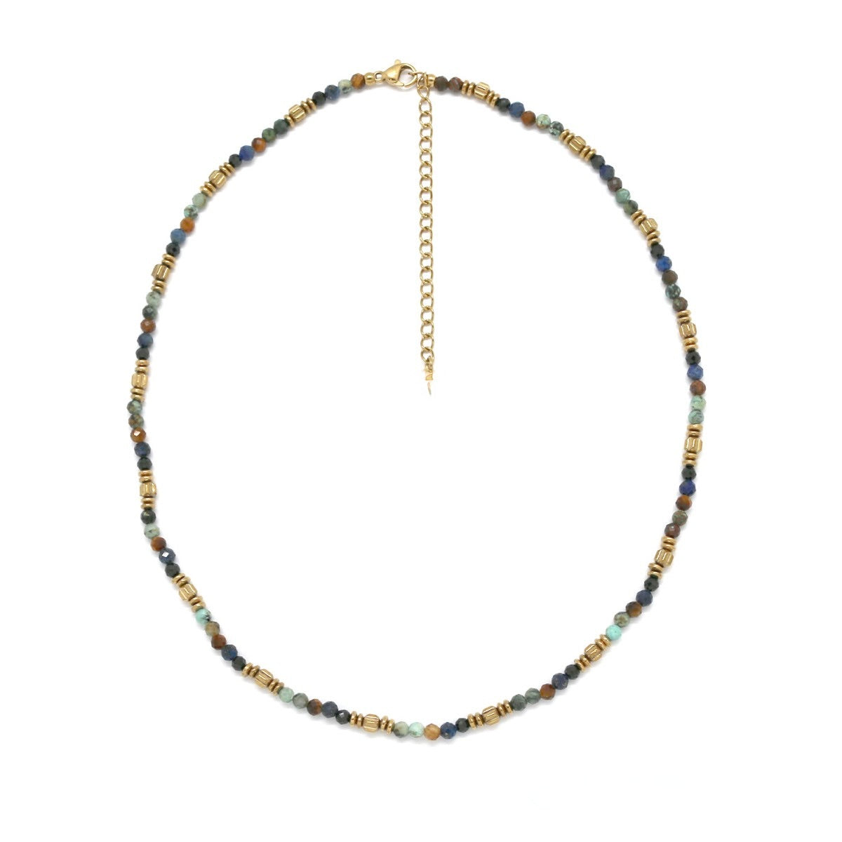 Short Semi Precious Stone and Gold Necklace - N2-2765B