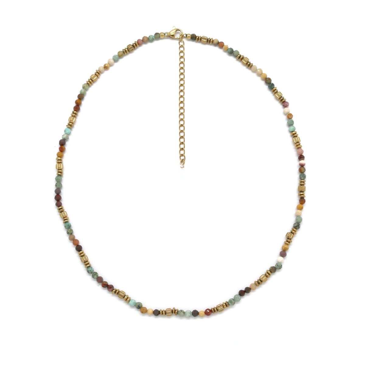 Short Semi Precious Stone and Gold Necklace - N2-2765C