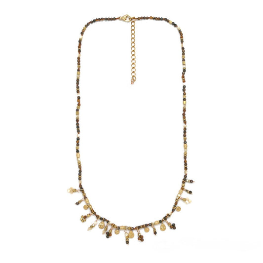 Mini Delicate Mixed Stone with Charms Necklace - N2-2714C