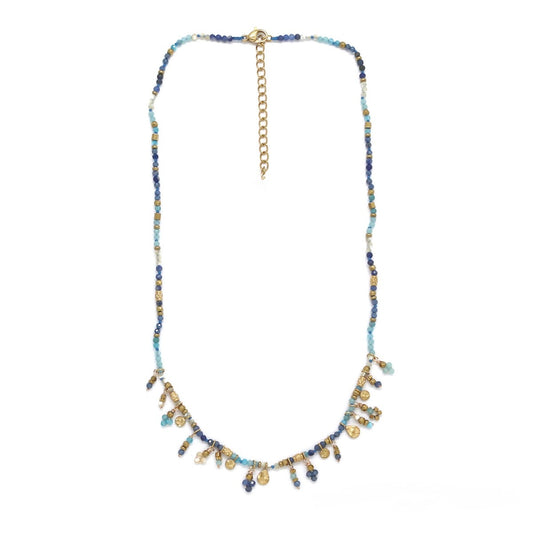 Mini Delicate Mixed Stone with Charms Necklace - N2-2714F