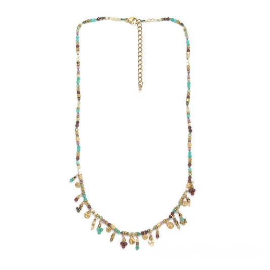 Mini Delicate Mixed Stone with Charms Necklace - N2-2714H