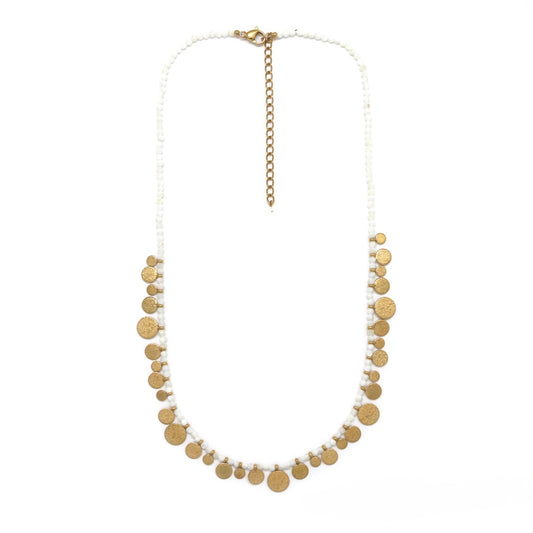 Gold Charm Mother of Pearl Short Necklace - N2-2723MOP