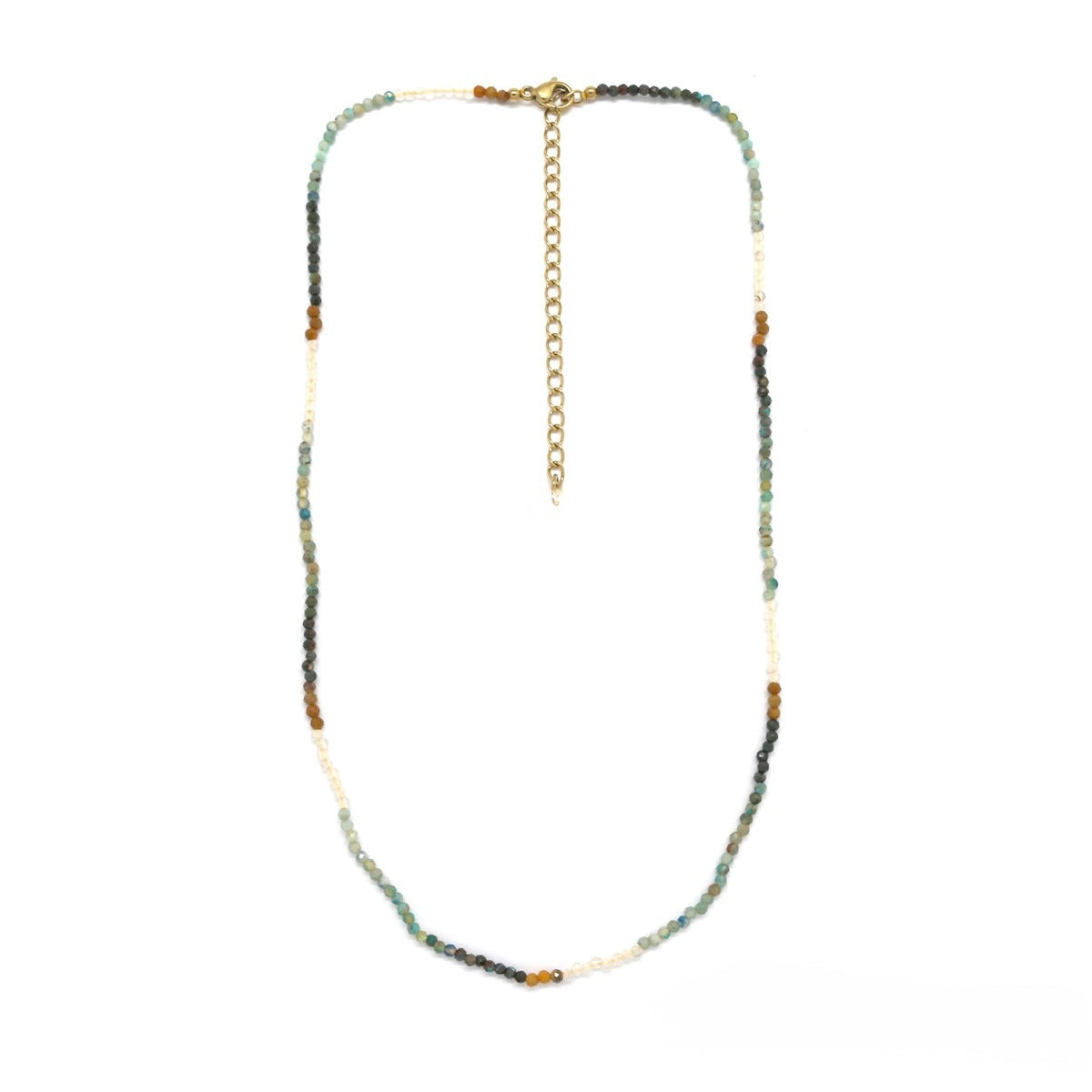 Multi Stone Beaded Short Necklace - N2-2774B